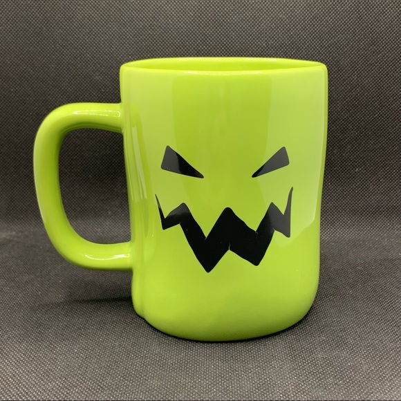 Rae Dunn BOO Double Sided Green Halloween Mug with Jack O’Lantern Face - Picture 2 of 4
